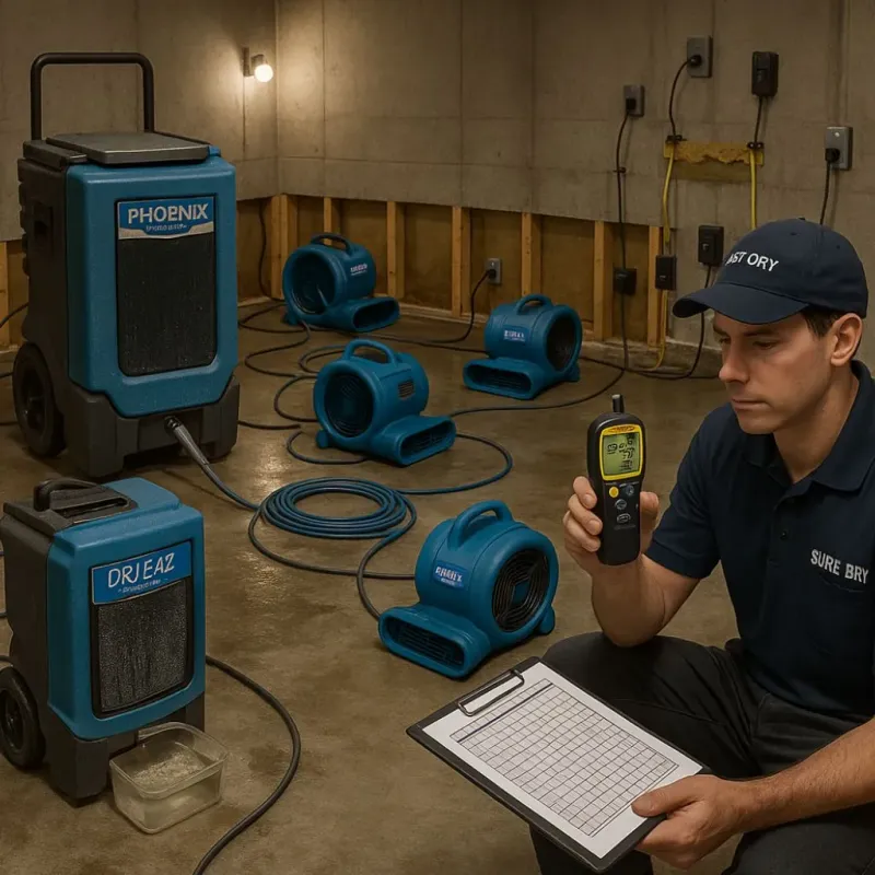 Structural Drying and Dehumidification process in Seven Corners, VA